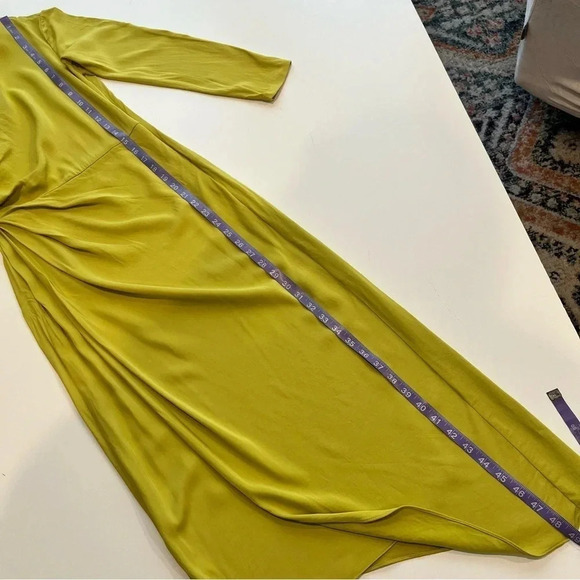 Reiss Nadia drape lime green midi dress size 0 - Picture 14 of 14